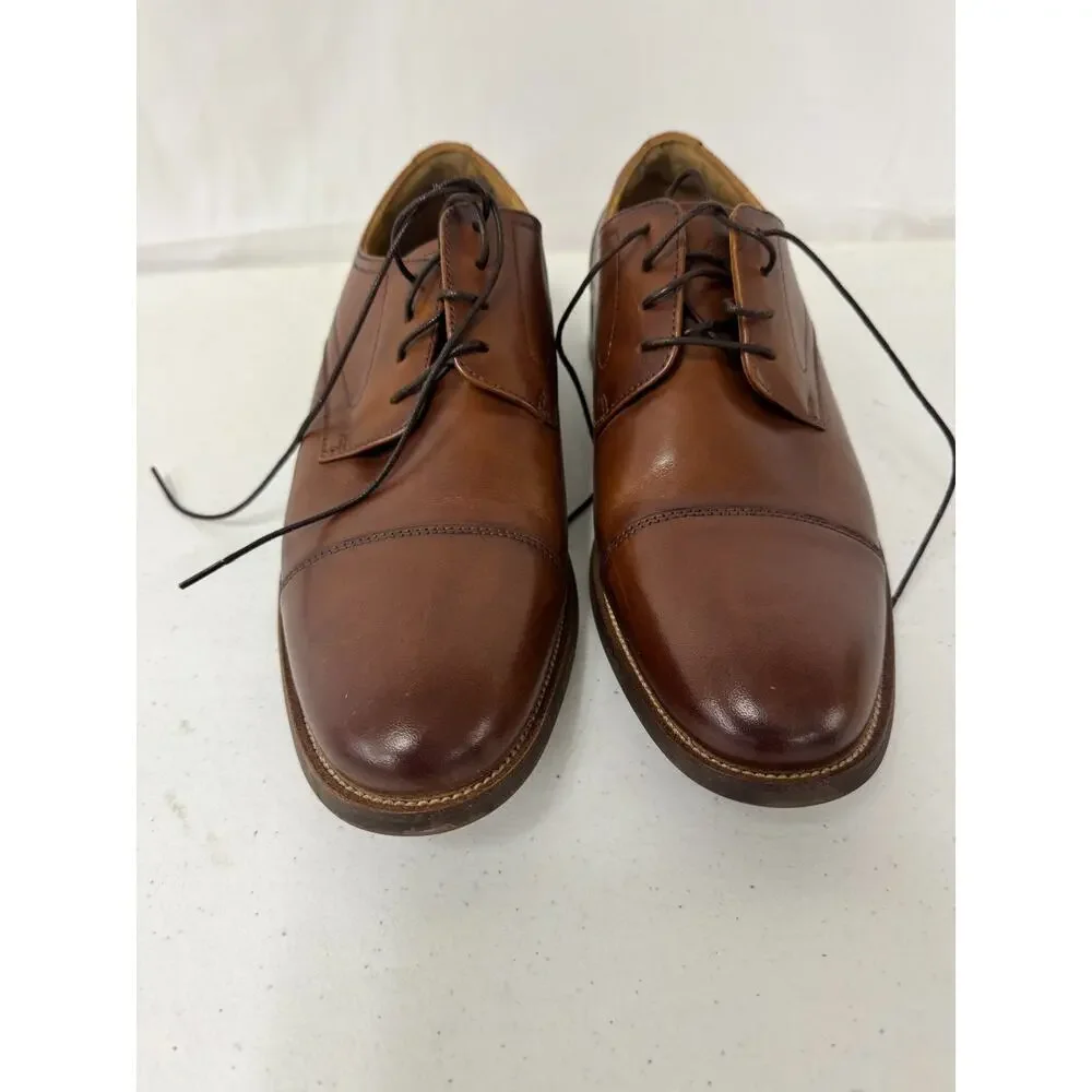 Florsheim Rucci Cap Toe Brown Leather Oxford Dress Shoe 13384NR-221 Men's Sz 10M